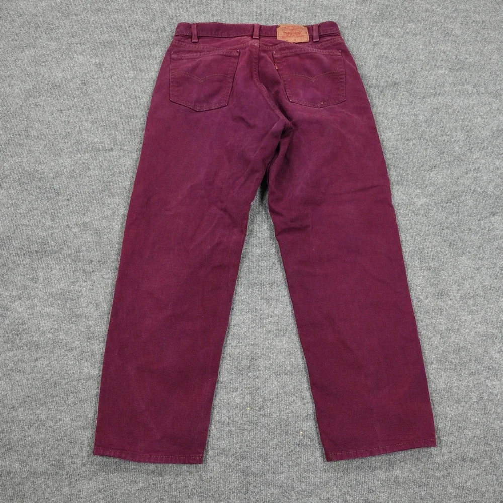 Vintage Levi's 554 Jeans Mens 34x30 Purple Straight Leg Made in USA Plum 90s